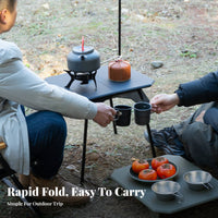 Foldable Design Adjustable Height Camp Table Lightweight Camping Equipment Compact Portable Furniture Quick Setup for Outdoor Enthusiasts, Road Trippers, Picnic, Barbecue, Tailgating, Beach