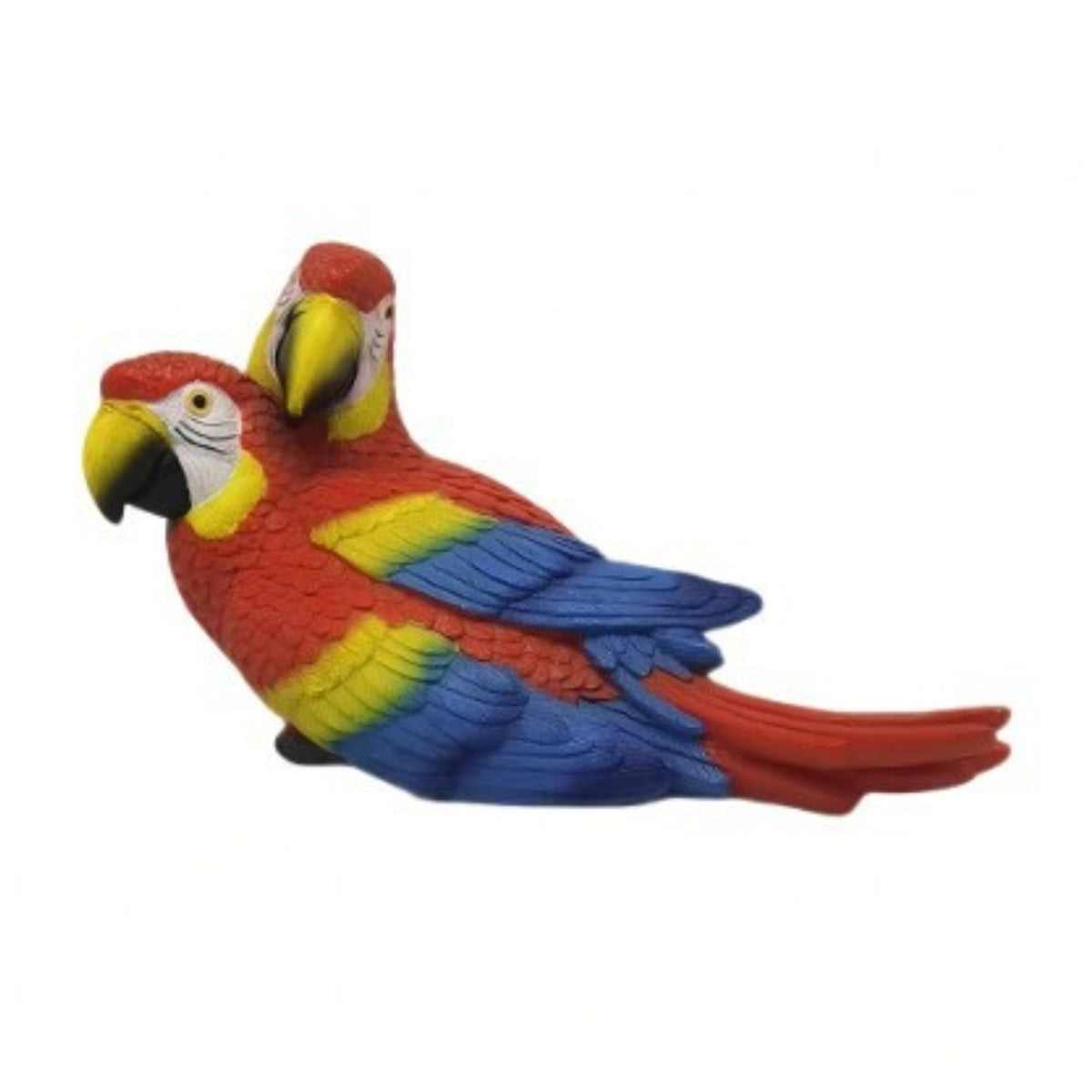 Parrot Figurine with Branch Carved Resin Parrot Statue Outdoor Ornament for Bonsai