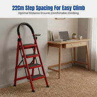 Home Folding Ladder, Multi-Functional Step Ladder, Thick Iron Frame, Secure Lock, Portable