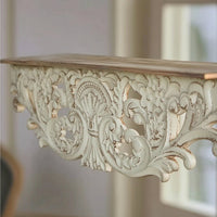 Wall Shelf with Scrollwork Ornate Carved Wall Shelf Vintage for Living Room, Entryway, Hallway
