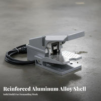 Silver Alloy Contacts Foot Pedal Switch Thickened Aluminum Shell Foot Switch Heavy Duty Momentary Power Pedal Long-Lasting Construction for Technicians, Woodworkers, Factory, Assembly Line, Workshop, Medical Facilities