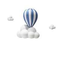 Hot Air Balloon Wall Decor Sculpted for Playroom, Kids, Toddlers