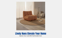 Lazy Sofa, Low-Profile Single Chair, Retro Design, Soft Chenille Fabric, For Bedroom, Balcony, Small Spaces