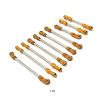 8 Pieces RC Car Tie Rod Kit Adjustable RC Link Rod Set for 1/10 R1001 R1002 R1003 Metal