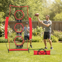 Football Throwing Net with Target Pockets Easy Setup Football Throwing Net with Carry Bag Heavy-Duty   for Coaches, outdoor