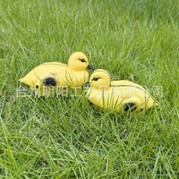 Simulated Yellow Duck Decoy Ornament for Pond