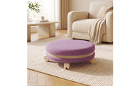 Low Rolling Stool with Backrest Padded Roller Stool Chair Soft Furniture for Kids, Bedroom