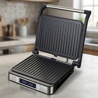 Double-Sided Panini Press Digital Close Grill Compact Panini Grill Countertop for Kitchen, Apartment