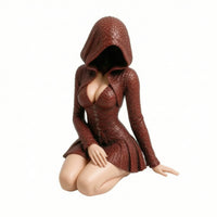 Hooded Lady Figurine Sculpted Hooded Lady Statue Eerie for Bookshelf, Desk