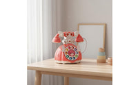 Music Princess Toy Phone Educational Musical Toy Telephone Lights and Sounds Play Phone Retro Design for Girls, Kids, Toddlers