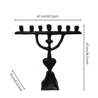 Candelabra Matte Black Tabletop Centerpiece Sculptural for Mantel, Hotel Lobby