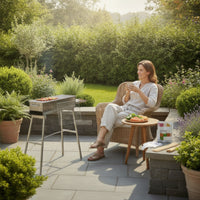 Heat-Resistant Charcoal Grill with Stainless Steel Grate Long-Lasting High-Legged Barbecue Grill Compact Multi-Purpose for Backyard