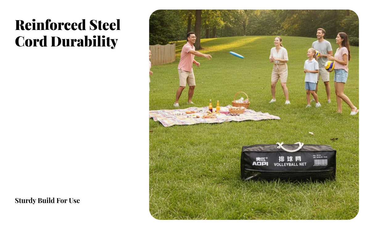 Includes Steel Wire Rope Portable tournament mesh barrier regulation Size court ball Gear long-lasting Construction athletic gear Easy Setup for Athletes, Beginners, Training, Beach, Outdoors, Backyard