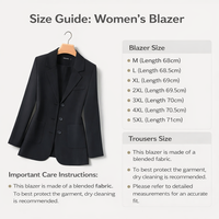 Shoulder Pads Women's Jacket with Closure for Office Wear, Long Sleeve Ladies Business Casual Plus Size Mid-Length Suit