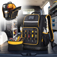Tool Backpack Heavy Duty Tool Backpack with Laptop Compartment Numerous Pockets Bag for Technicians, Home Handypersons