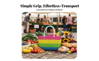 Pfinalic Woven Tote adaptable Handled Tote container Sturdy for Bathroom, Homemakers