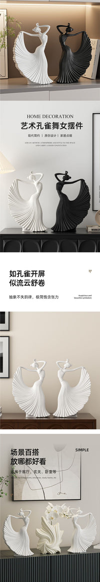 Modern High-End Art Dancer Figurine for Living Room TV Cabinet Abstract Craft Gift