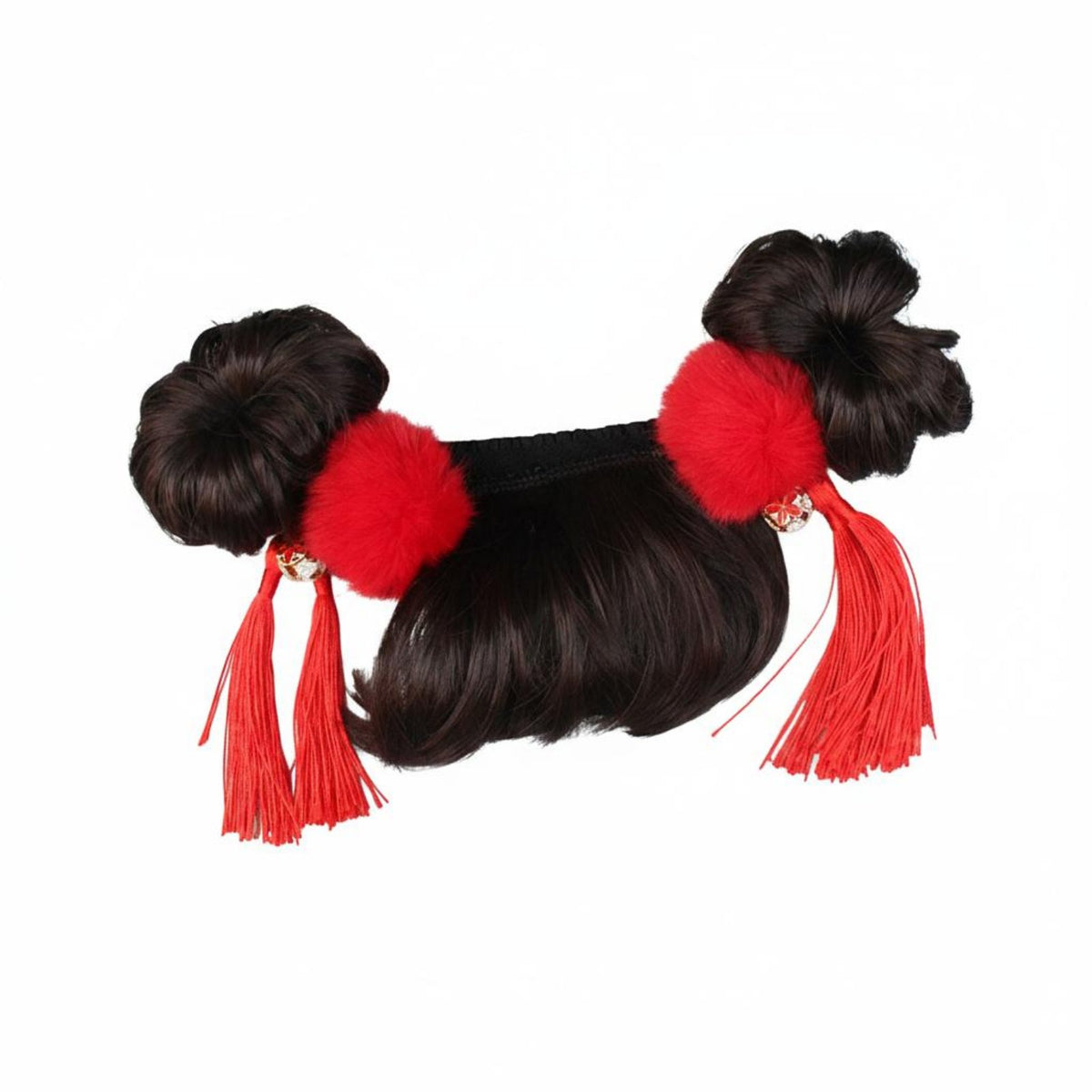 Baby Hairpiece Headband Photoshoot Prop Headband with Bangs and Buns Young Child Fake Bangs Hairband Cute Hair Design Infant