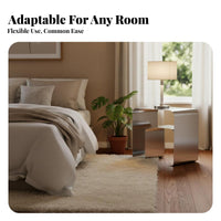 Luxury Aesthetic C-Shaped Accent Table Space-Saving C-Shaped Couch Desk Multi-Functional Nightstand Minimalist Design for Apartment Dwellers, Remote Workers, Living Room, Bedroom, Small Spaces, Home Office