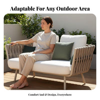 Braided Armchair Waterresistant Outdoor Furniture Weather-Withstandant Outdoor Seating Set for Homeowners, Lodging Industry Specialists Professionals