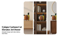 Polka-Spotted Decorative Cat Figurine Cat Figurine
