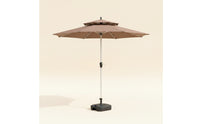 Patio Umbrella with Base Aluminum-Pole Outdoor Umbrella with Base Large Shade Area Double Top for Homeowners, Cafe Owners, Garden, Backyard, Balcony