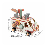 Disassembly Wooden Assembly Truck Finemovement Take Apart Truck Rotating Gears Building Vehicle Set Colorful Painted for Children