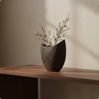 Decorative Vase Japanese Style Striped Flower Vase Ribbed Texture Home Decor for TV Cabinet