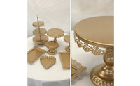 7 Pieces Dessert Table Display Tiered Three-Tier Stand Loop Handle Ornate Serving Pieces for Brides