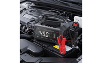 Battery Charger with Clamps 6V 12V 24V Smart Battery Charger Crocodile Clips with Insulation Cover Digital for Car Owners