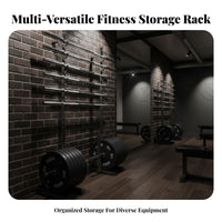 Space-Saving Barbell and Plate Storage Rack Sturdy Steel Construction Barbell and Plate Wall Hanger Modular Design Wall Mounted Weight Storage Rack for Fitness Studio
