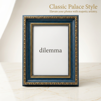 European Classical Photo Frame, Handcrafted Resin Picture Frame, Ornate Photo Holder Living Room, Vintage Decor Enthusiast Gift