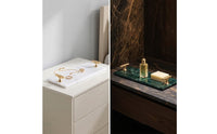 Marble Tray with Handles Multifunctional Tray with Gold Handles for Vanity, Washroom Counter, Hotel