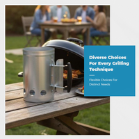 Fire Chimney Starter Easy to Use Charcoal Lighting Canister Heavy Duty Sturdy Build for Adults, Picnic, Tailgating, Home Kitchen