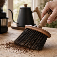 Coffee Cleaning Brush Wooden Handle Coffee Brush Dense Bristles for Baristas, Espresso Station