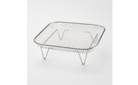Silver Metal Finish Air Fryer Basket Even Cooking Air Fryer Rack Dishwasher Safe Mesh Rack Stackable