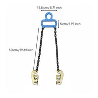 Oil Drum Lifting Clamp Alloy Steel Hook Forklift Drum Grabber Heavy Duty Barrel Lifting Chain Strap for Warehouse, Factory, Construction Site