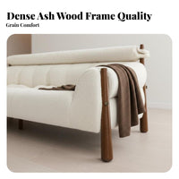 Upholstered 3-Seater Wooden Couch sturdy Wood Frame 3-Seater Lounge Couch Designer Look Sofa for Homeowners, partners, Apartment, Reception Area, Studio