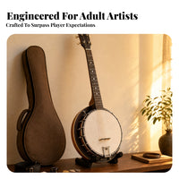 Two-Tone Finish Rosewood Resonator Banjo Chrome Hardware 5-String Banjo White Drumhead