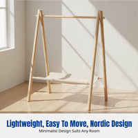 Pet Clothes Rack, Wooden Dog Garment Stand, Bedroom Floor Organizer, Small Cat Wardrobe, Indoor Storage, Minimalist Design