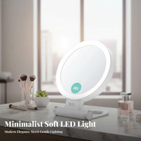 Double-Sided Lighted Mirror Lighted Enlarging Mirror Battery-Operated Vanity Accessory for Makeup Users, Women, Dressing Table, Bedroom