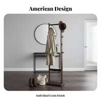 sturdy Wood Construction complimentarystanding Coat Rack Space-Saving Wooden Tree Coat Rack Narrow silhouette Garment Holder Minimalist Design for Apartment Dwellers, Homeowners, Bedroom, Entryway, Hallway, Living Room