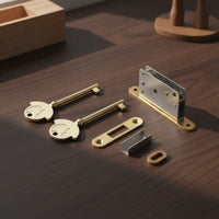 Piano Lock with Keys Brass-Colored Piano Lock Hardware Flush Mount Inset for Woodworkers, Pianos, Instrument Cases