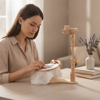 Wooden Embroidery Stand Hands Tabletop Embroidery Stand Beechwood for Crafters, Hobbyists