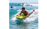 Easy to Inflate Inflatable Surf Board | Portable, Body Board with Leash, for Beach
