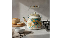 Enamel Teapot Induction Cooktop Teapot Vintage Design Tea Kettle Flat Bottom Colorful Stovetop Water Pot Rust Resistant