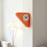 Frosted Acrylic Double Sided Corner Wall Clock Minimalist Style Triangular Wall Clock