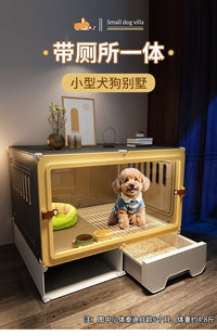 宠物小狗笼子小型犬带厕所分离狗窝豪华别墅一室一厅一卫厕所一体
