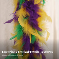Feathered Multicolor Feather Boa Long Soft Luxurious Boa for Cosplay, Stage Performance, Dance, Carnival Costumes
