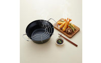 Japanese Crispy Frying Pot Fryer Induction Compatible Small Household Deep Fryer Stainless Steel Frying Pot Pouring Spouts
